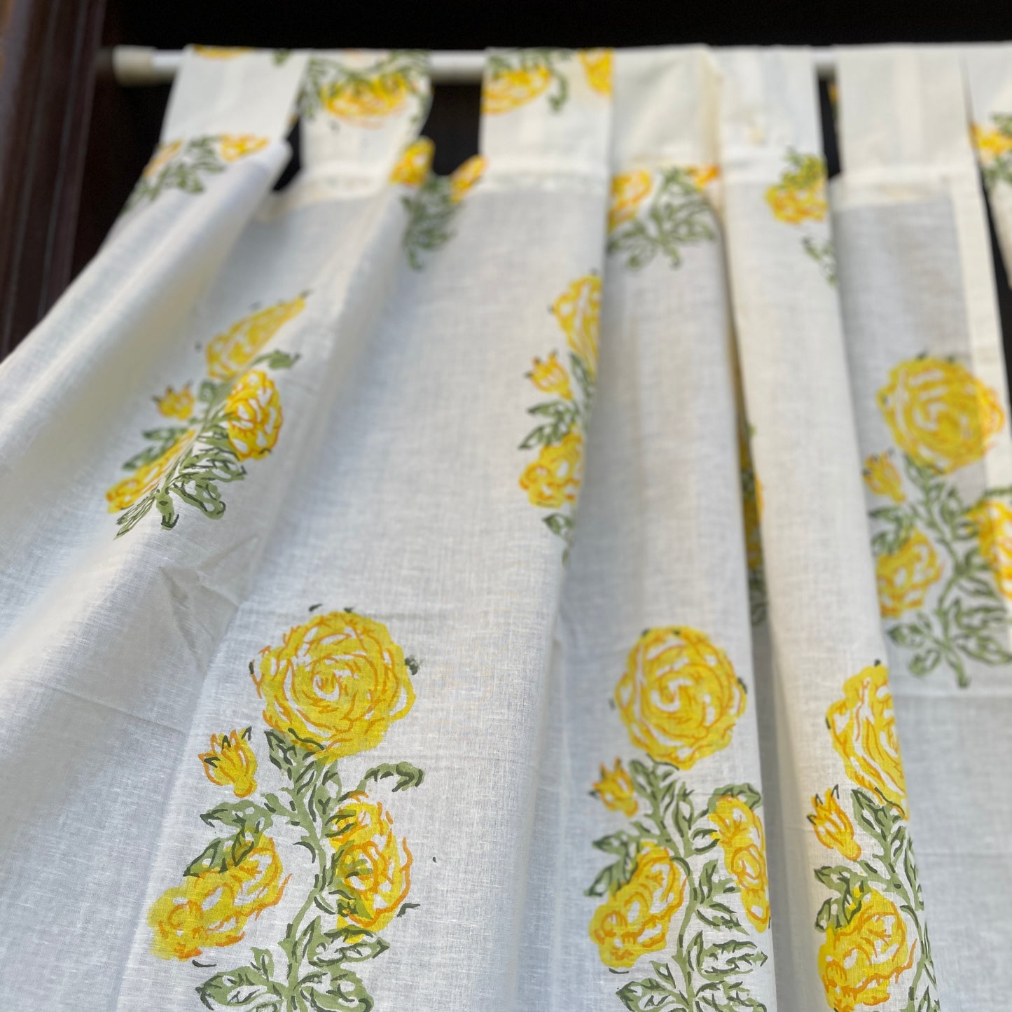 Japanese style Goodwill short - NOREN- Pair of Cotton Curtain Hand block print