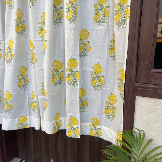Japanese style Goodwill short - NOREN- Pair of Cotton Curtain Hand block print