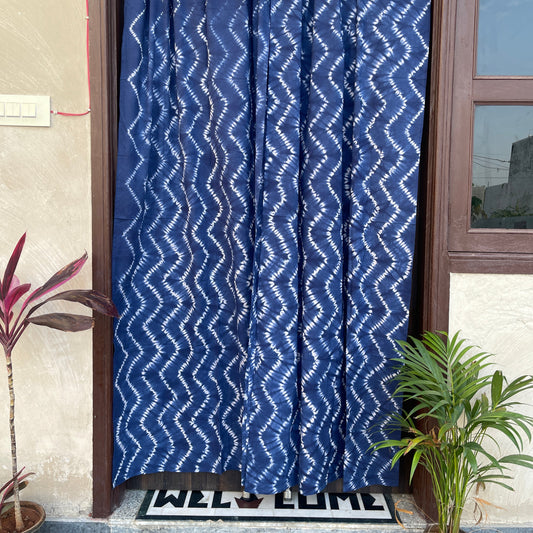 Japanese style Goodwill long - NOREN- Pair of Cotton Curtain Shibori