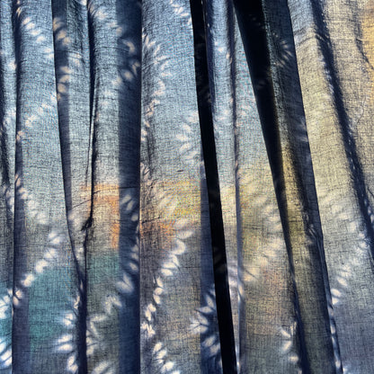 Japanese style Goodwill long - NOREN- Pair of Cotton Curtain Shibori