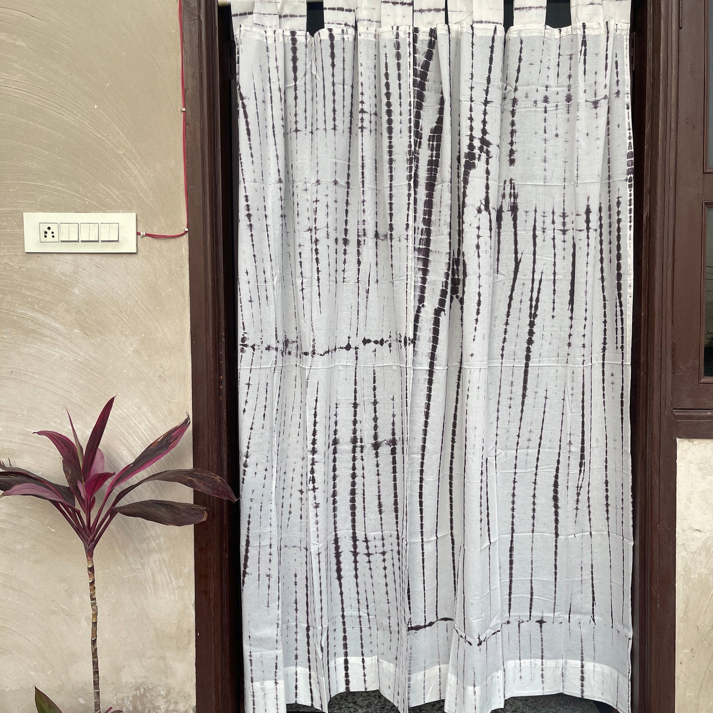Japanese style Goodwill long - NOREN- Pair of Cotton Curtain Shibori