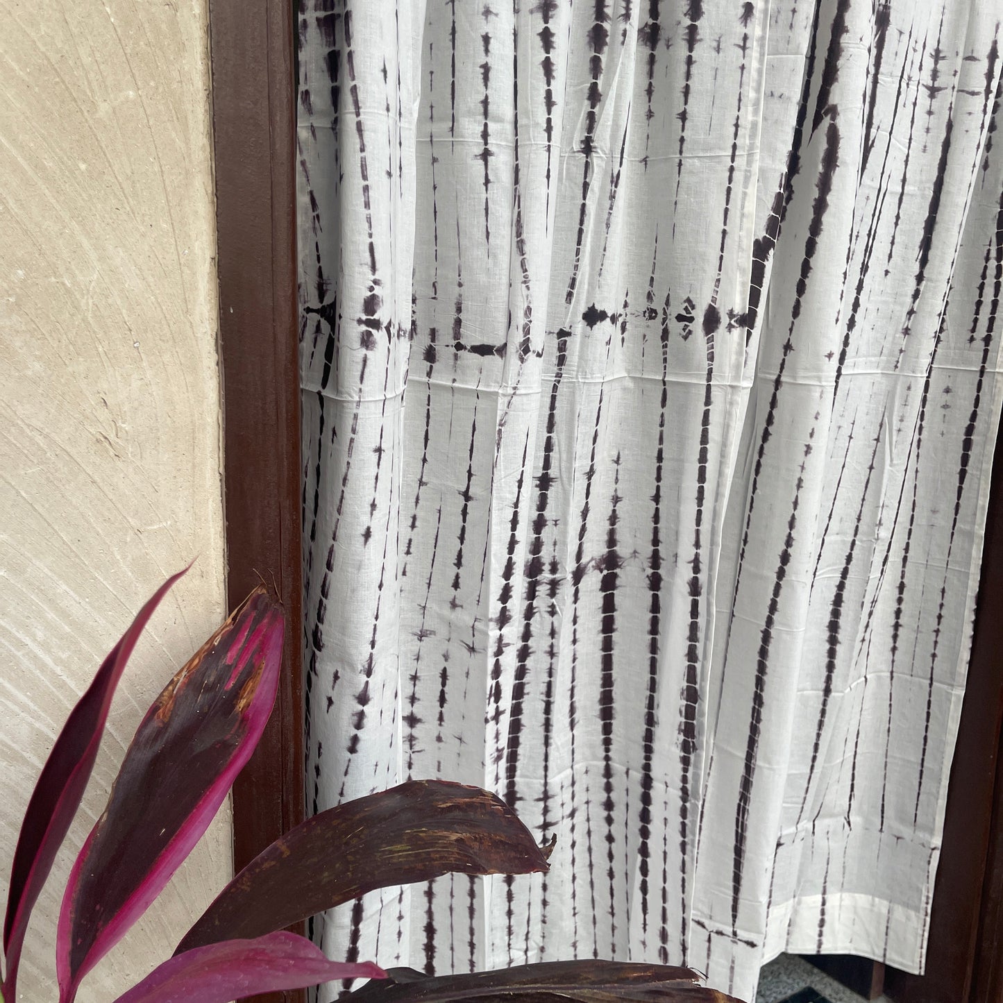 Japanese style Goodwill long - NOREN- Pair of Cotton Curtain Shibori