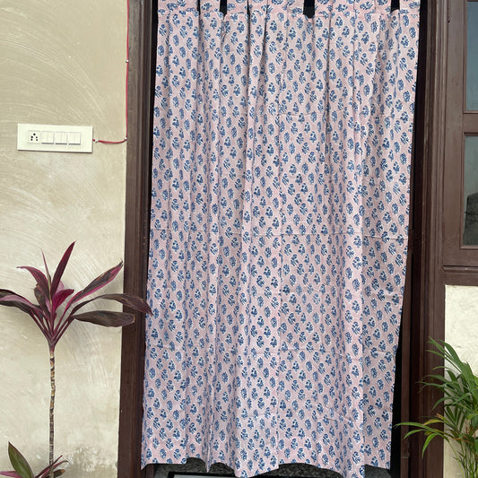 Japanese style Goodwill long - NOREN- Pair of Cotton Curtain Hand block print