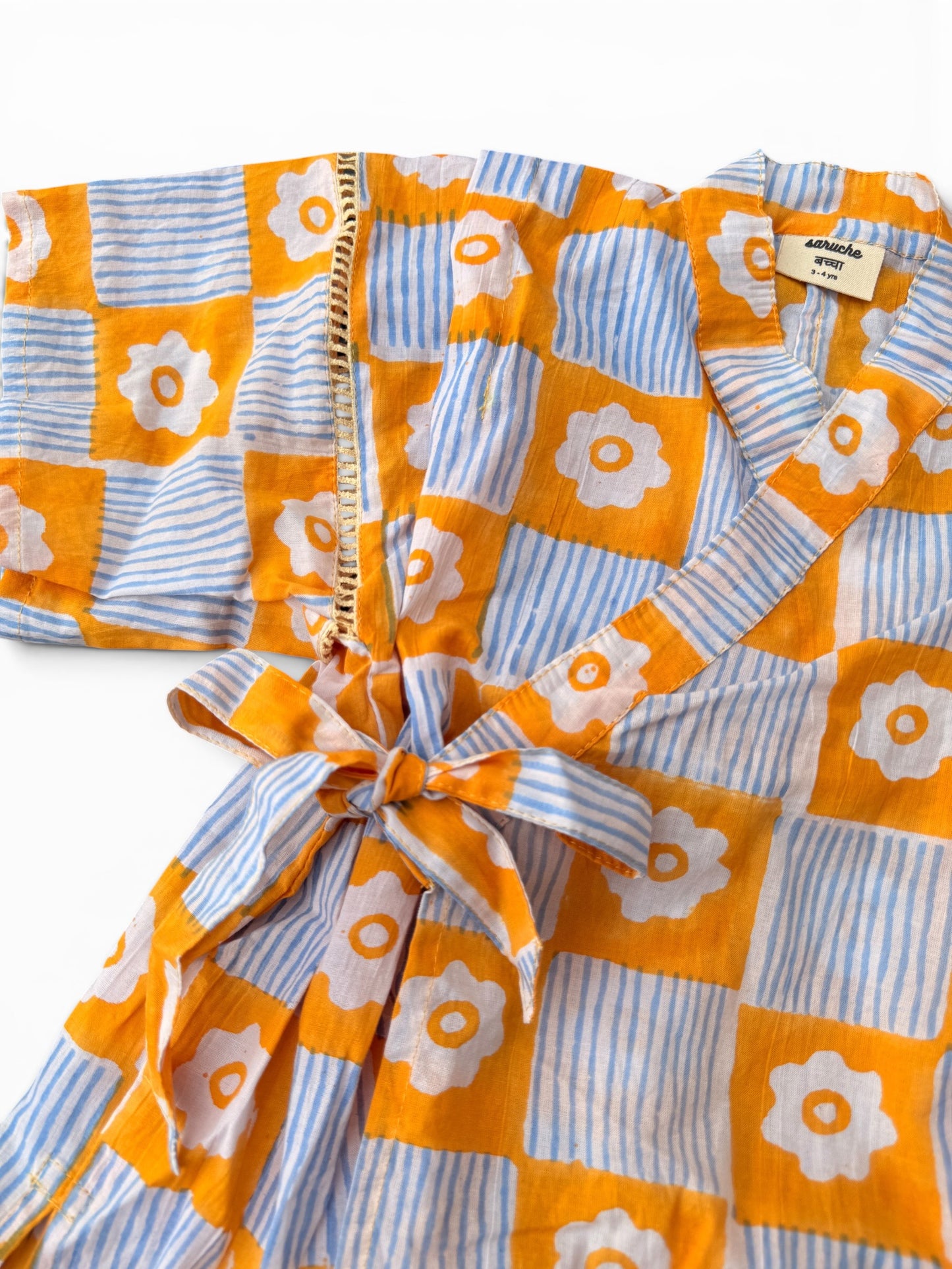 Jinbei Set -Japanese Flower Check-
