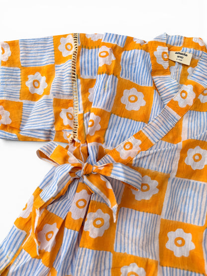Jinbei Set -Japanese Flower Check-