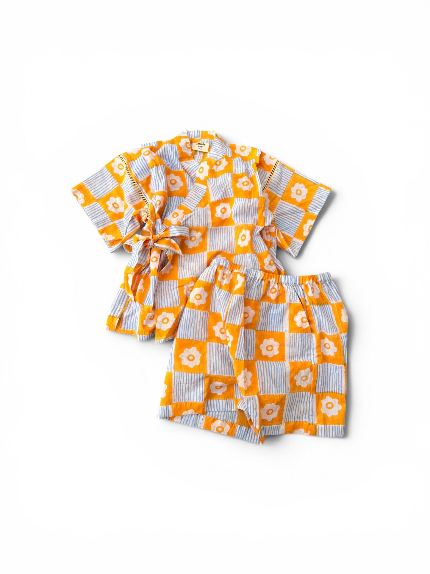 Jinbei Set -Japanese Flower Check-