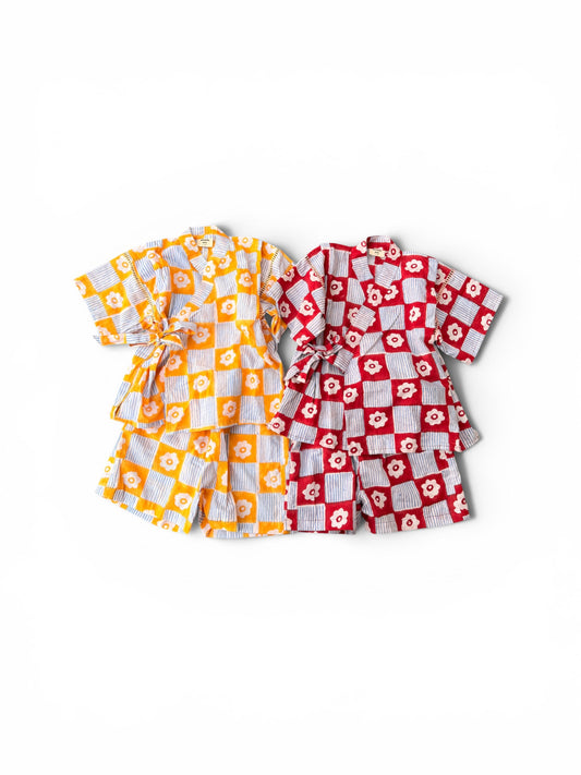 Jinbei Japanese Flower Check