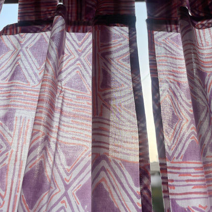 Japanese style Goodwill long - NOREN- Pair of Cotton Curtain Hand block print