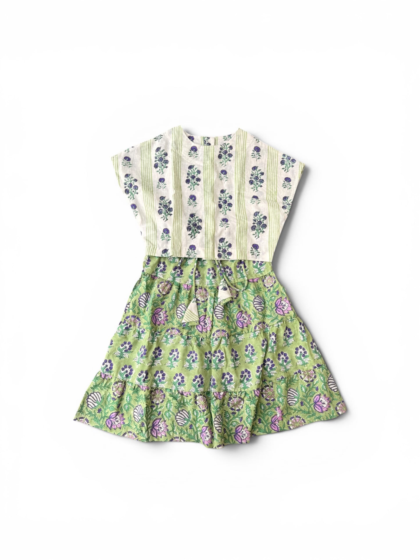 Back Button Top & Long Skirt Set