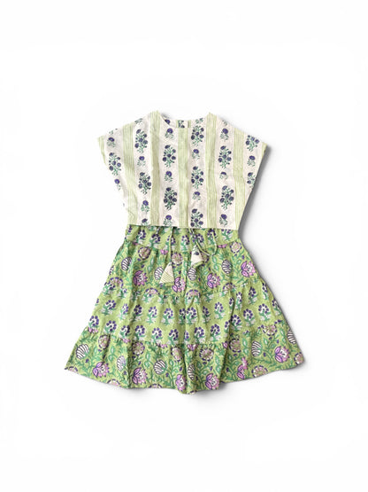 Back Button Top & Long Skirt Set