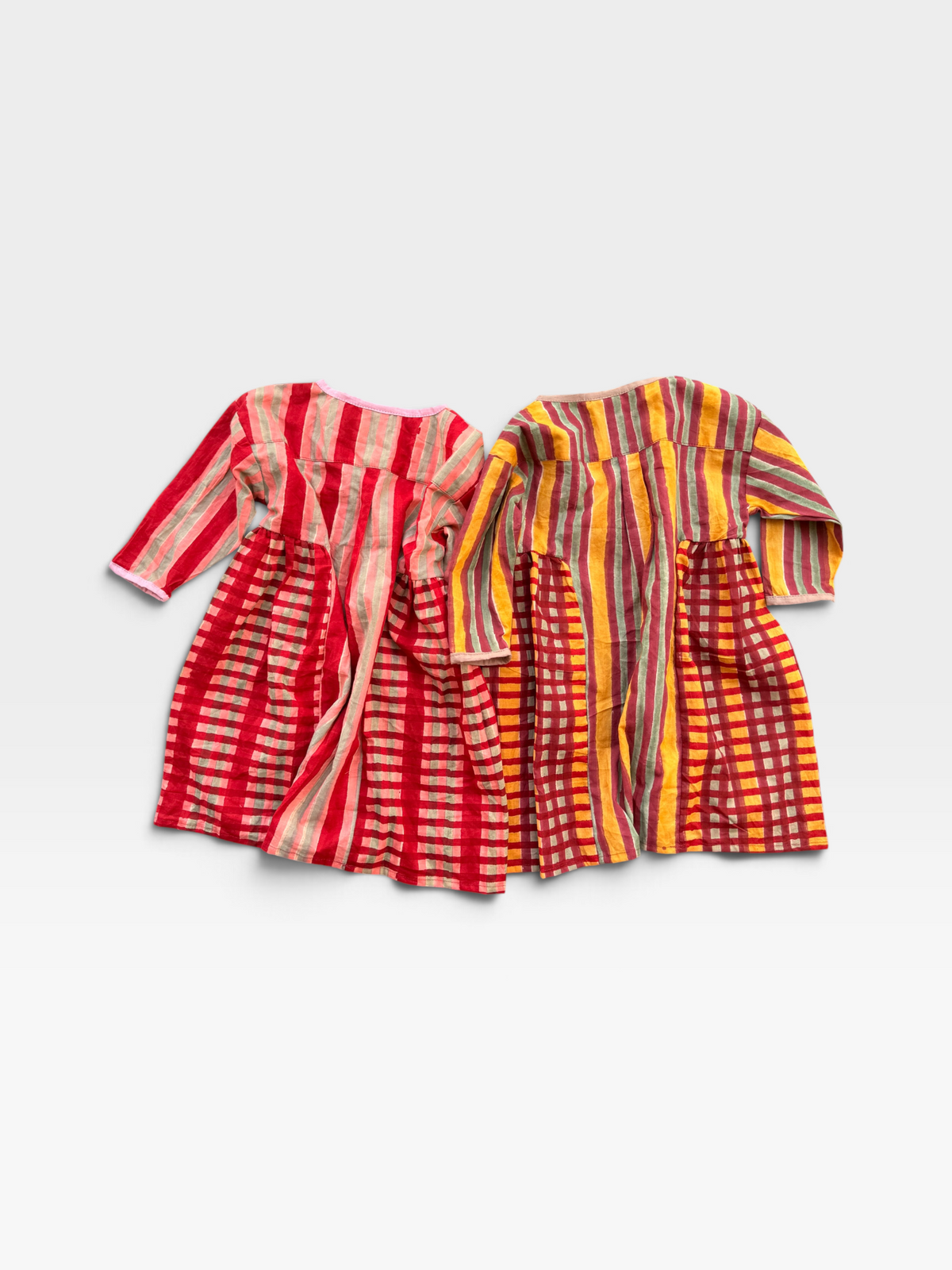 Checks & Stripes Side Gather Dress
