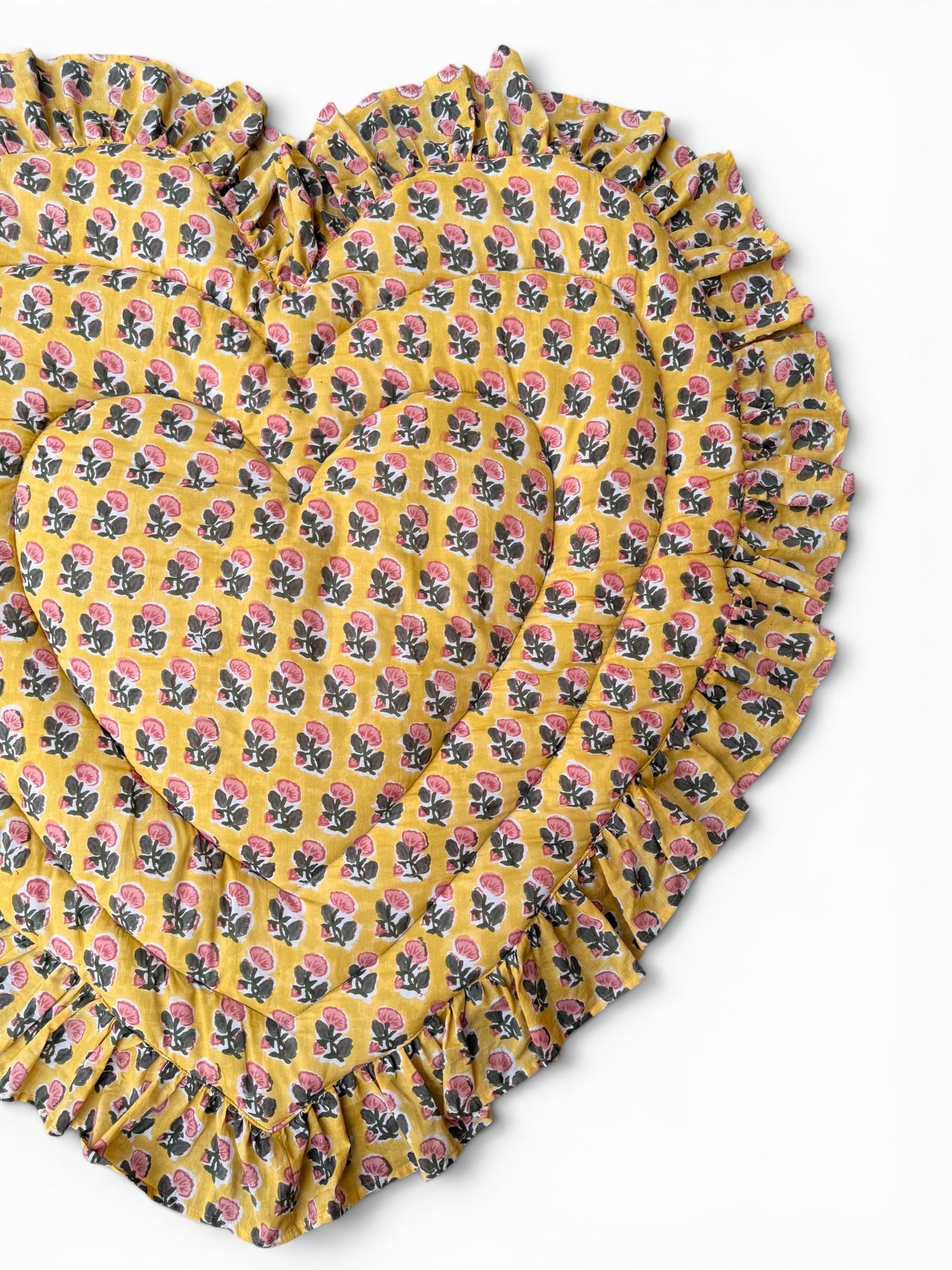 Baby Quilt Play Mat Heart Frill -Monsoon Colors-