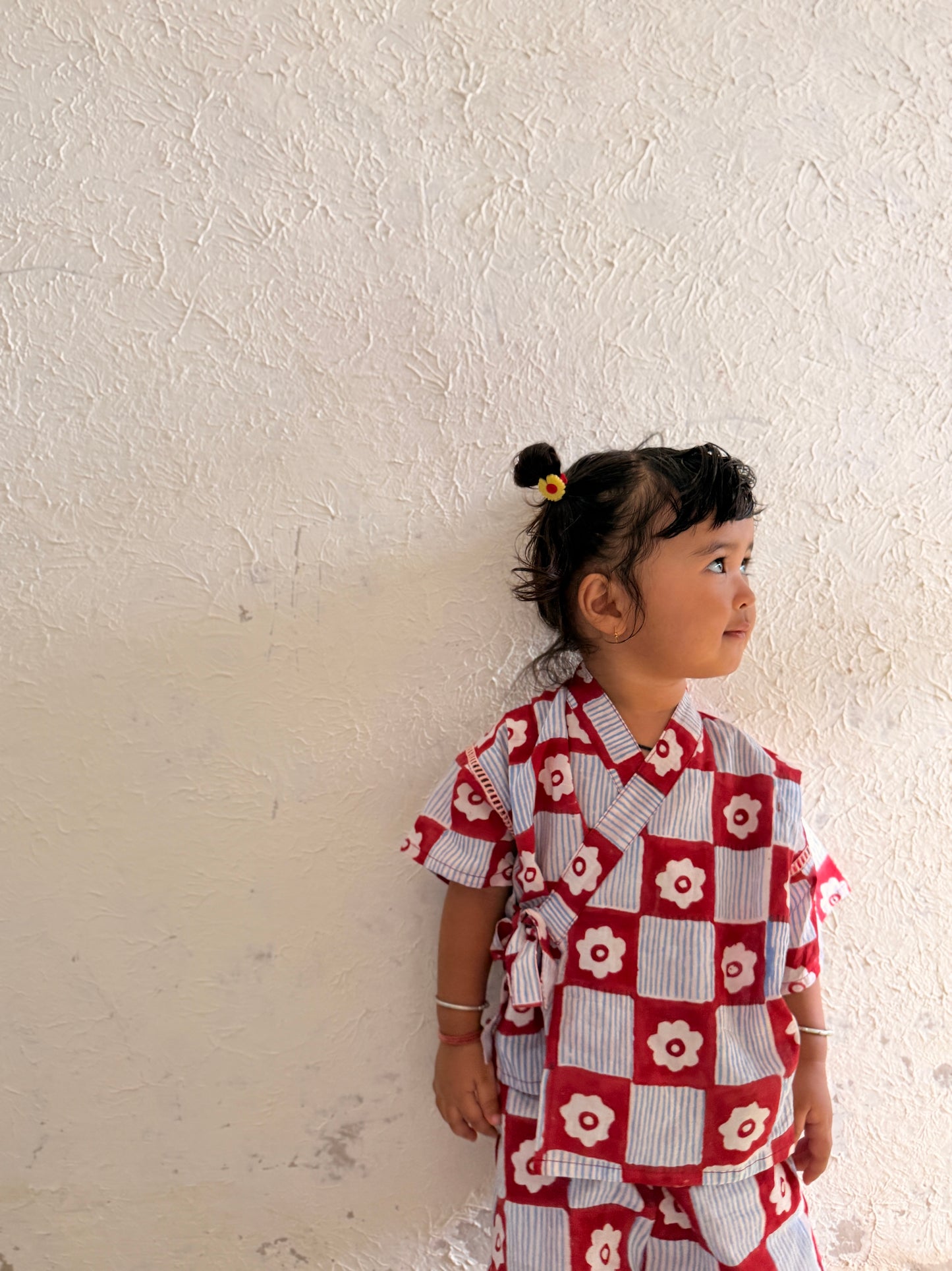 Jinbei Set -Japanese Flower Check-