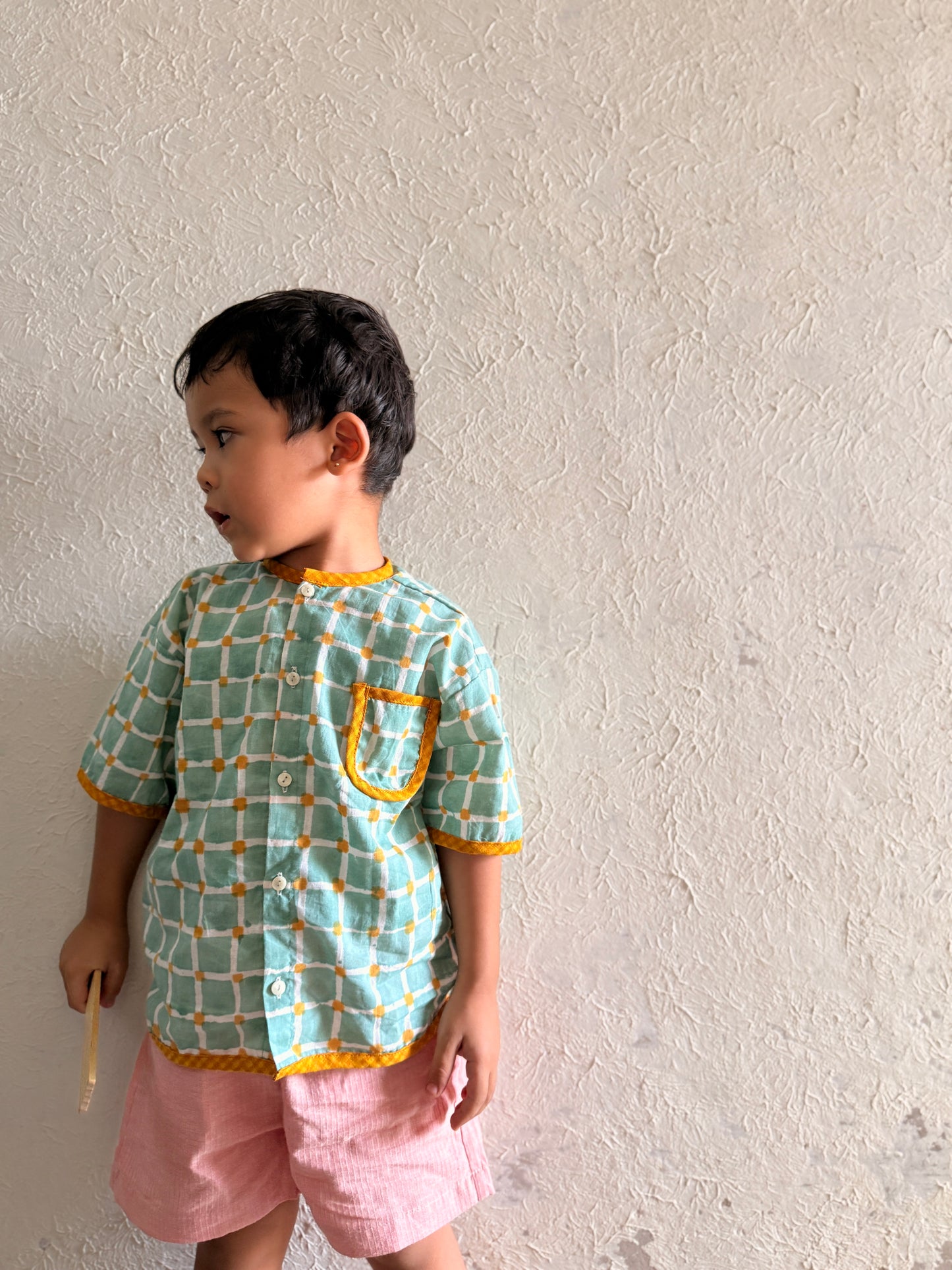 Candy Checks Piping Boys Shirt