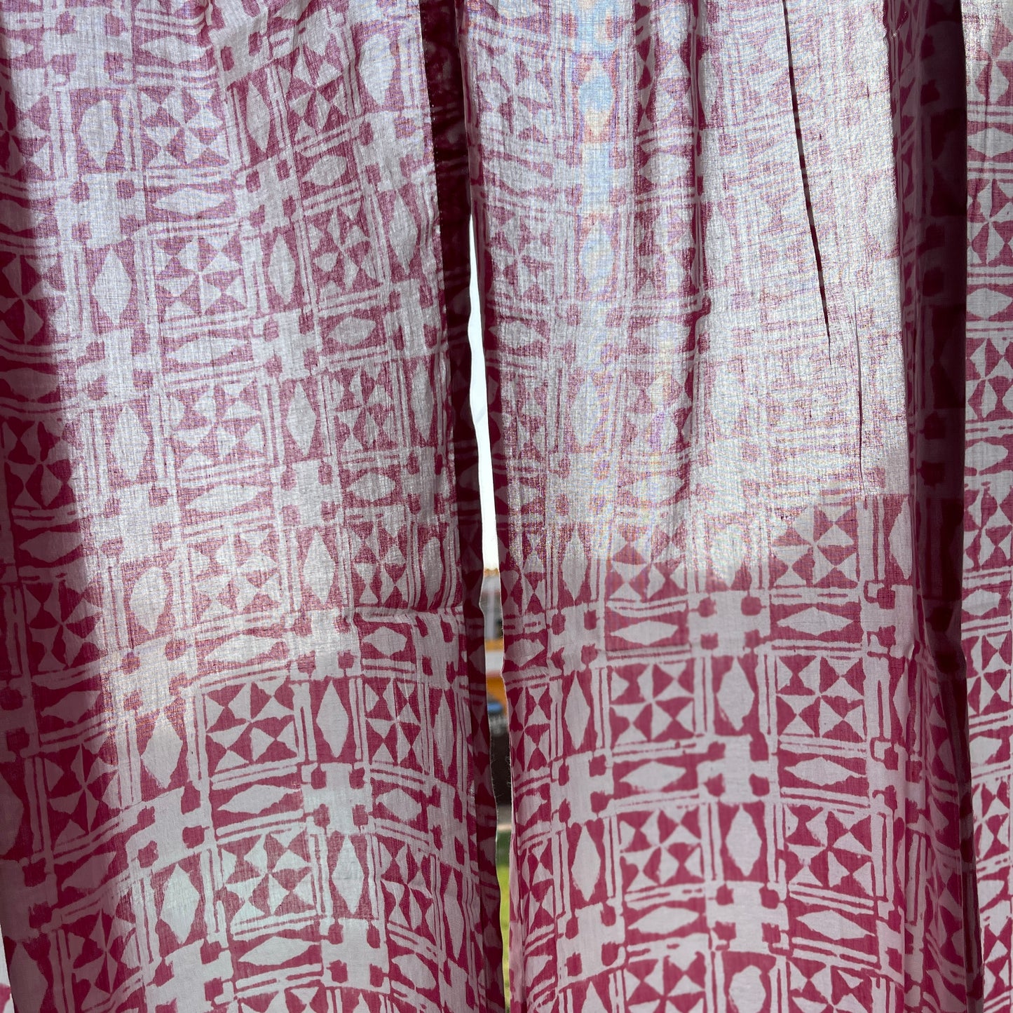 Japanese style Goodwill long - NOREN- Pair of Cotton Curtain Hand block print