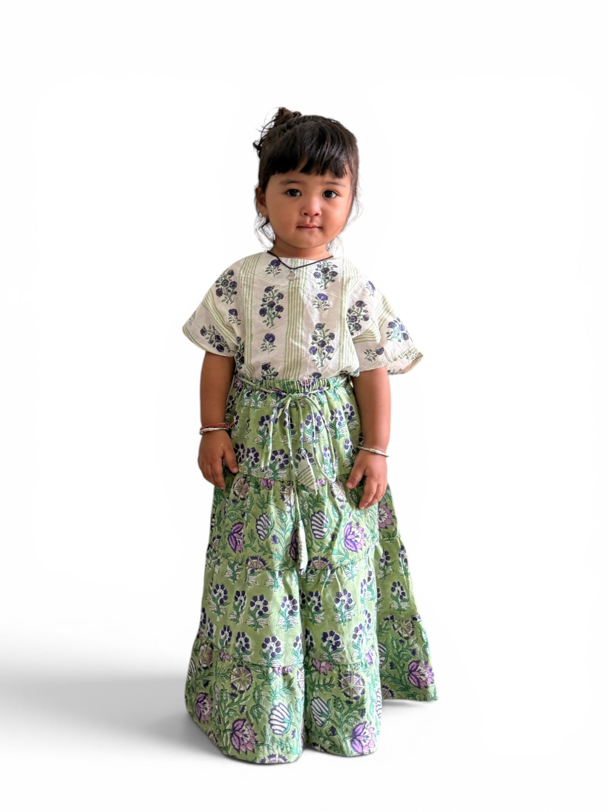 Back Button Top &amp; Long Skirt Set