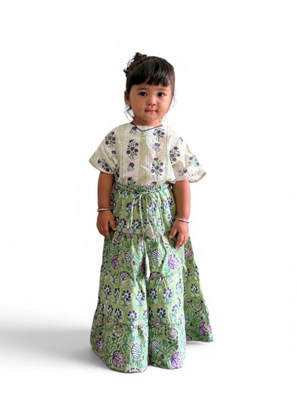 Back Button Top &amp; Long Skirt Set