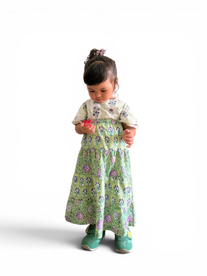 Back Button Top &amp; Long Skirt Set
