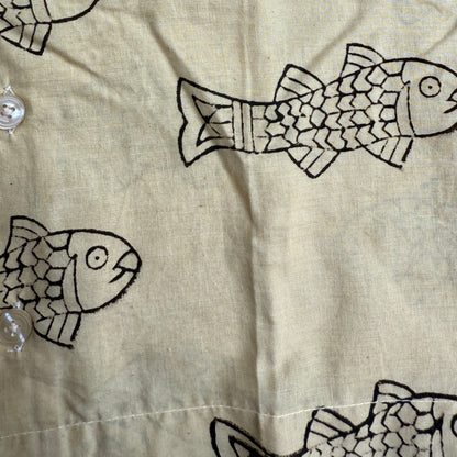 Open Collar Shirts -Block Print Cotton-