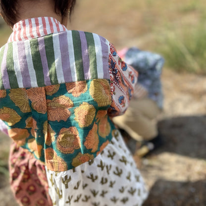 Sunny Funny Patchwork Shirts Dress