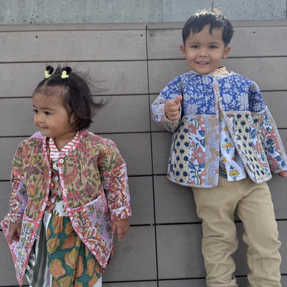 Stripes Patchwork Quilted Reversible Jacket