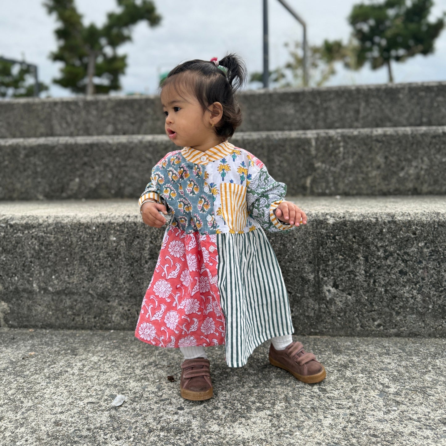 Sunny Funny Patchwork Shirts Dress