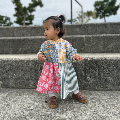 Sunny Funny Patchwork Shirts Dress