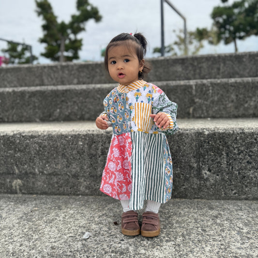 Sunny Funny Patchwork Shirts Dress