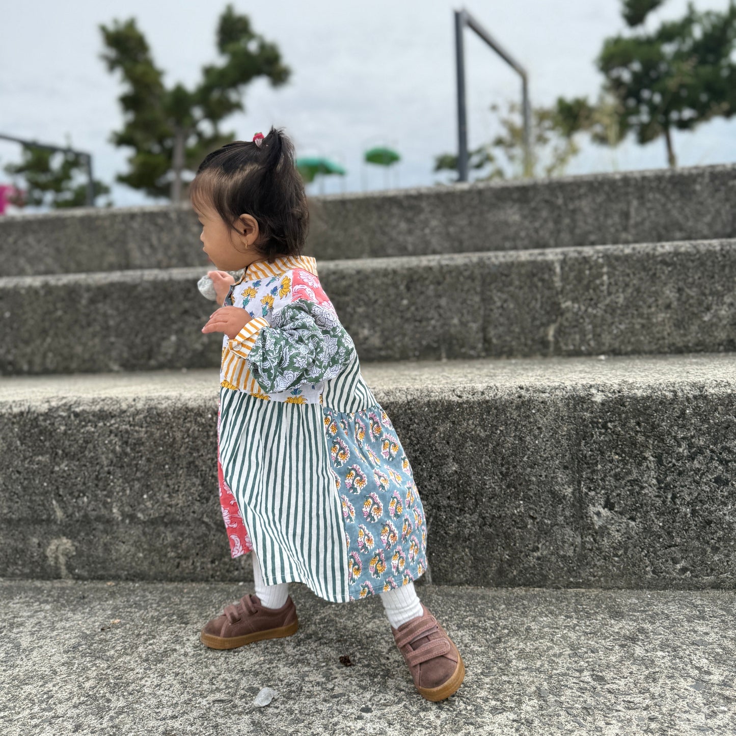 Sunny Funny Patchwork Shirts Dress