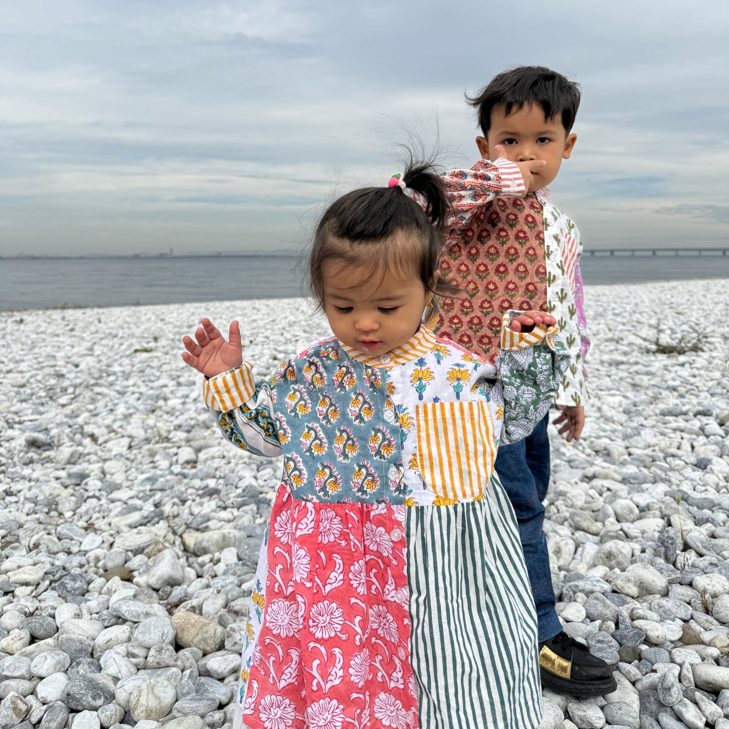 Sunny Funny Patchwork Shirts Dress