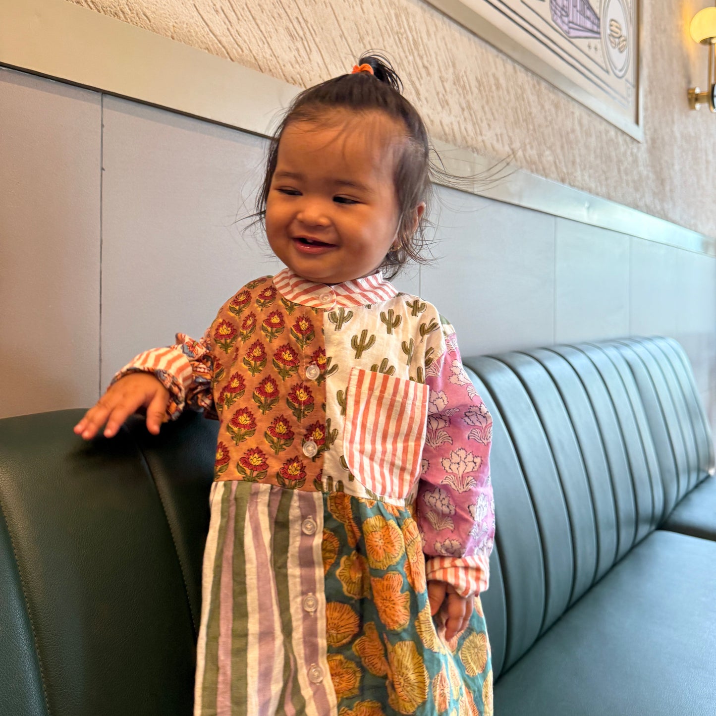 Sunny Funny Patchwork Shirts Dress