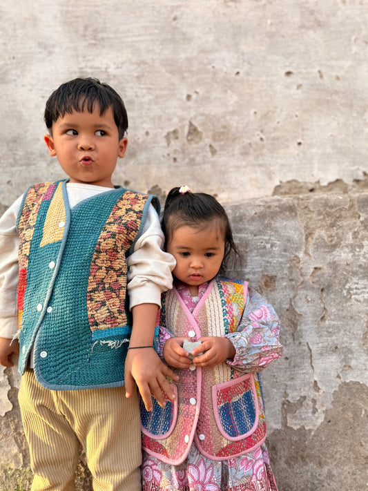 1-2 years Vintage Kantha Sashiko Vest