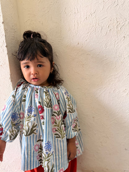 Garden Stripe Balloon Tunic