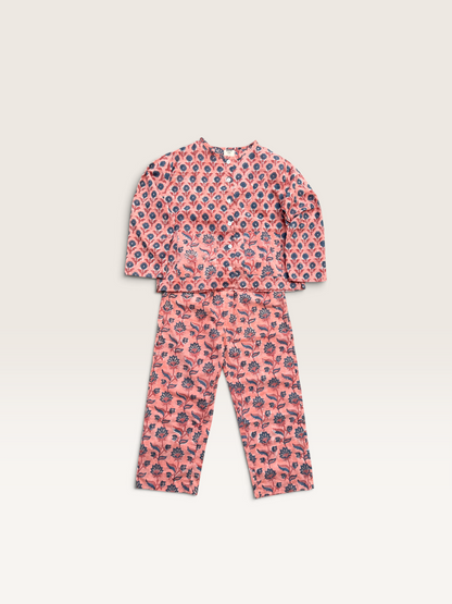 Room Wear -Round Neck Shirt and trouser Set-