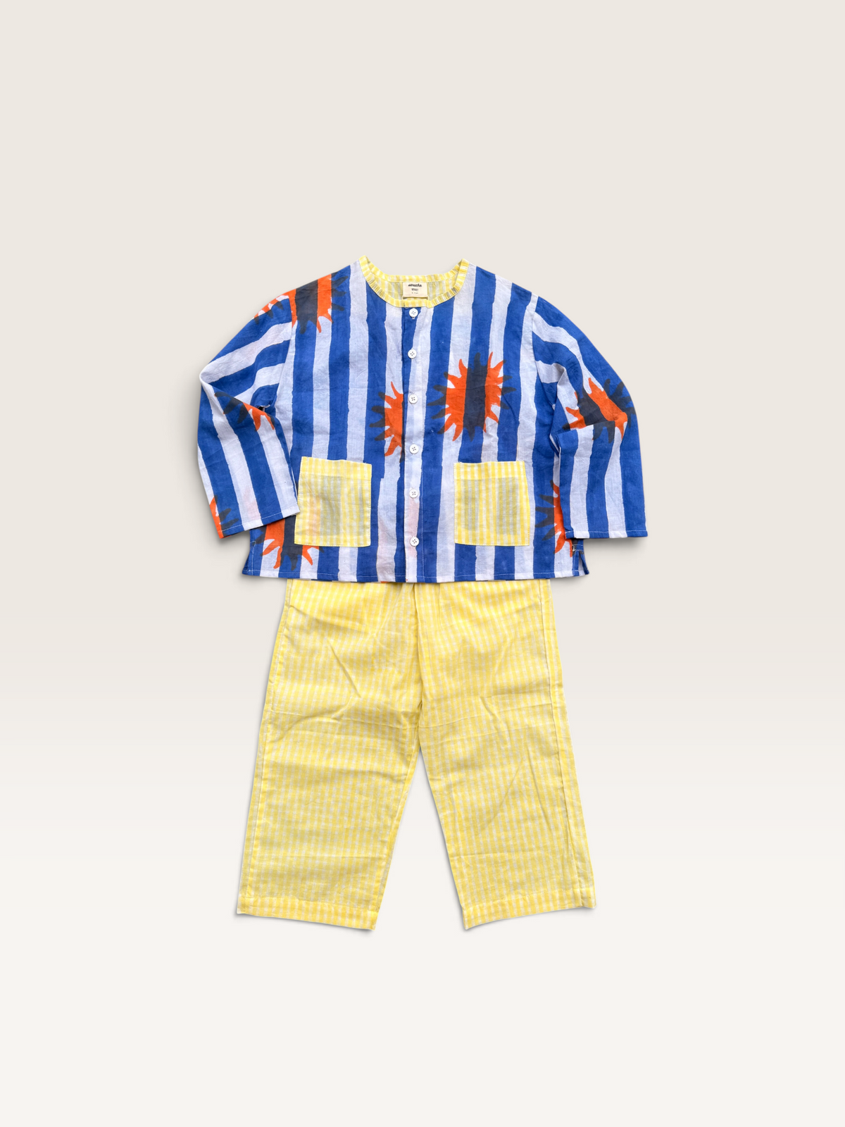 Room Wear -Round Neck Shirt and trouser Set-