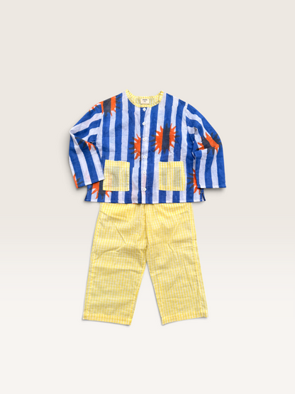 Room Wear -Round Neck Shirt and trouser Set-
