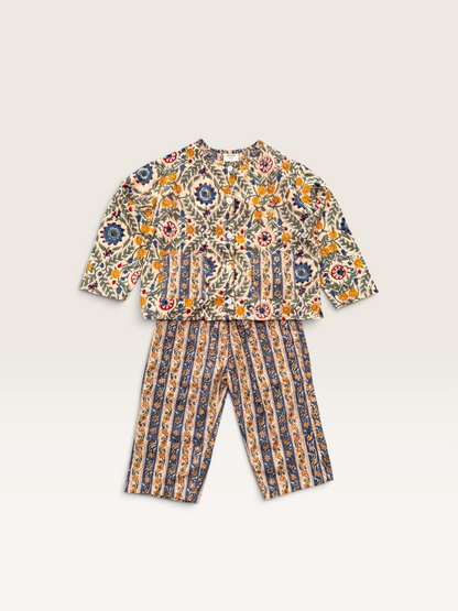 Room Wear -Round Neck Shirt and trouser Set-