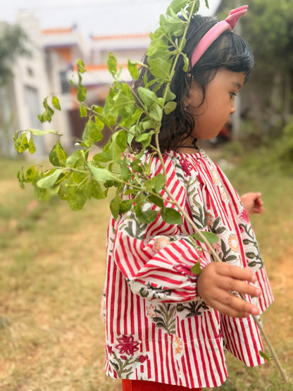 Garden Stripe Balloon Tunic