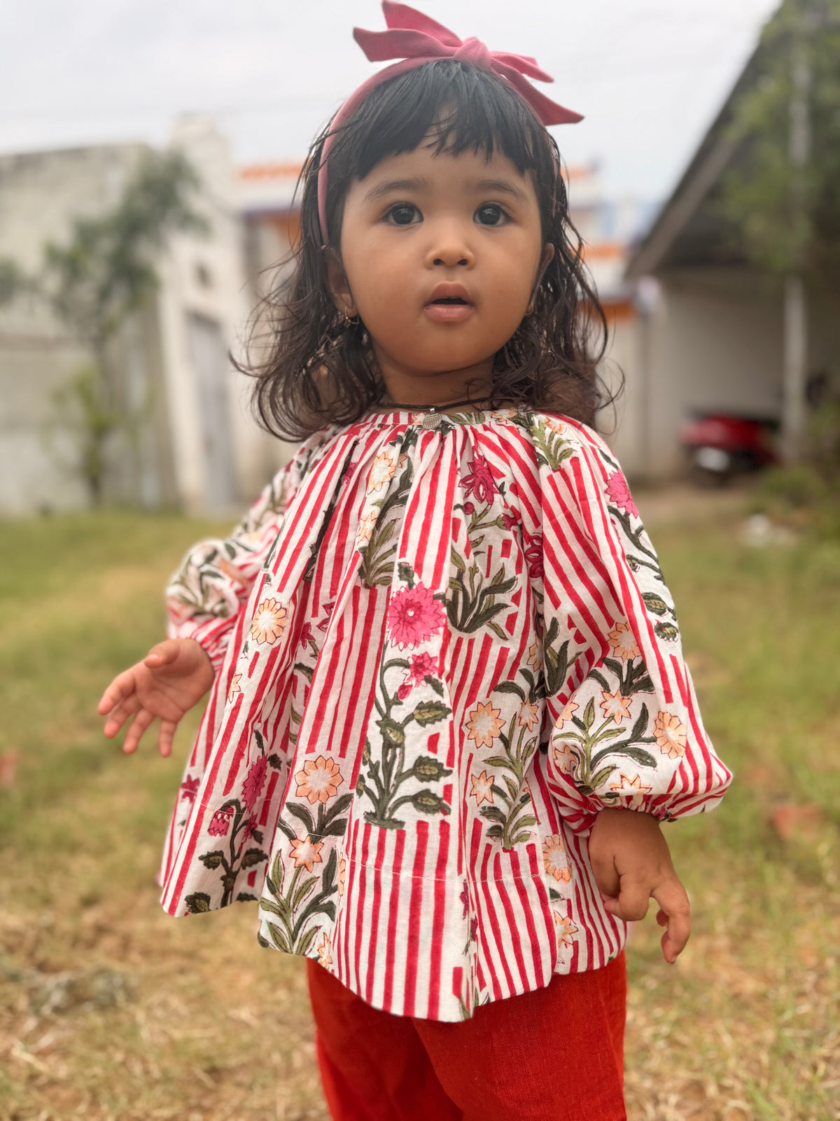 Garden Stripe Balloon Tunic