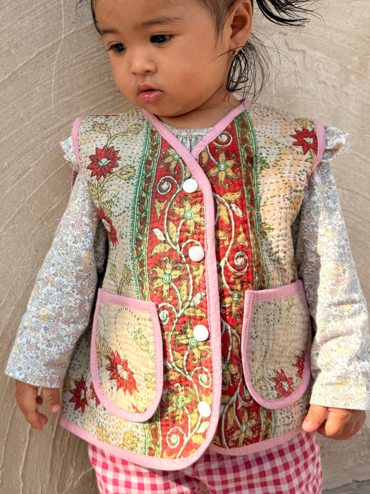 12-18 months Vintage Kantha Sashiko Vest