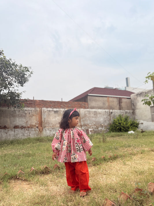 Garden Stripe Balloon Tunic