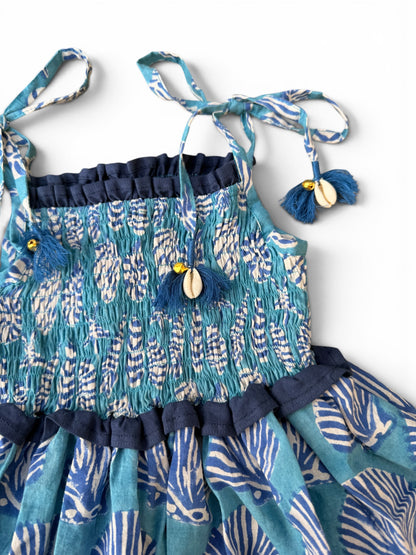 Seashell Tassel Dress with Bow