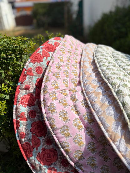 Baby Quilt Play Mat Heart Piping -Single Texetile-