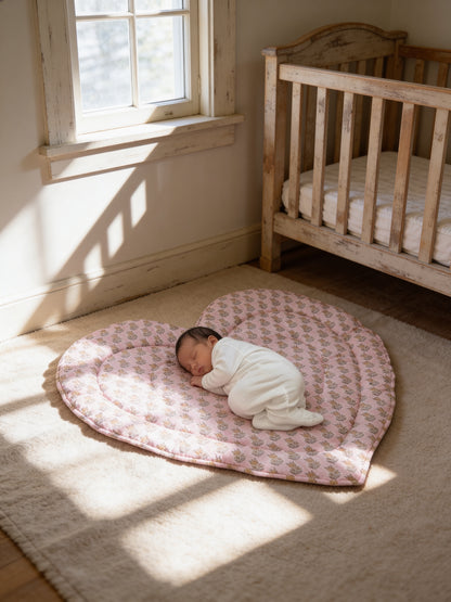 Baby Quilt Play Mat Heart Piping -Single Texetile-