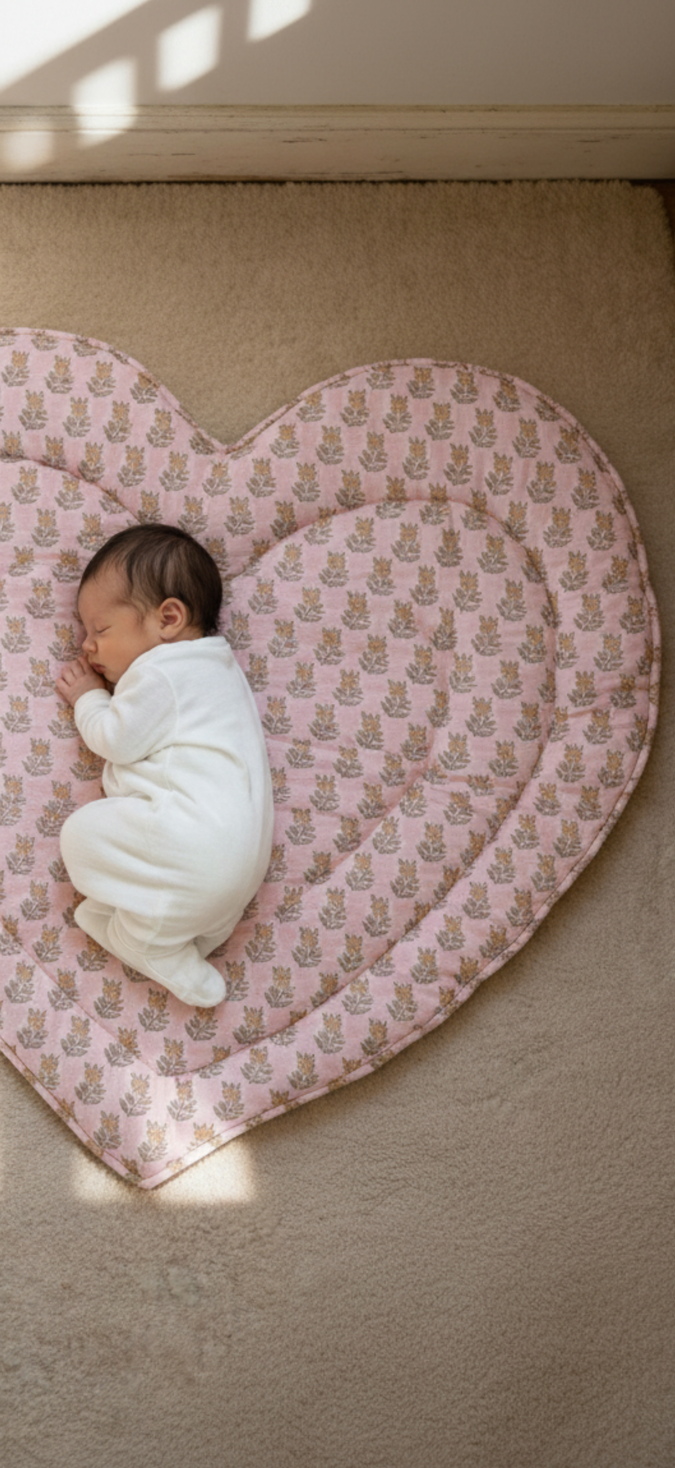 Baby Quilt Play Mat Heart Piping -Single Texetile-