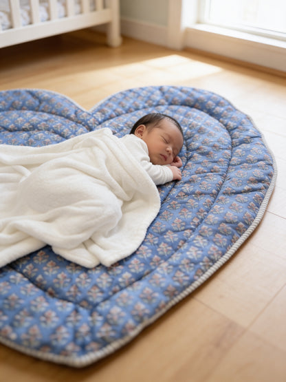 Baby Quilt Play Mat Heart Piping -Combination Texetile-