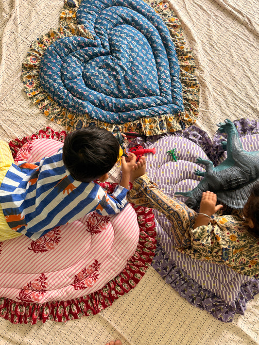 Baby Play Mat Heart Frill -Reversible Small Double Foam Only-
