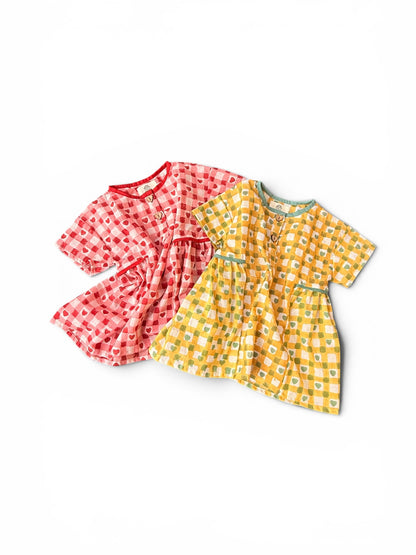 Heart Checks Pullover Shirt Dress