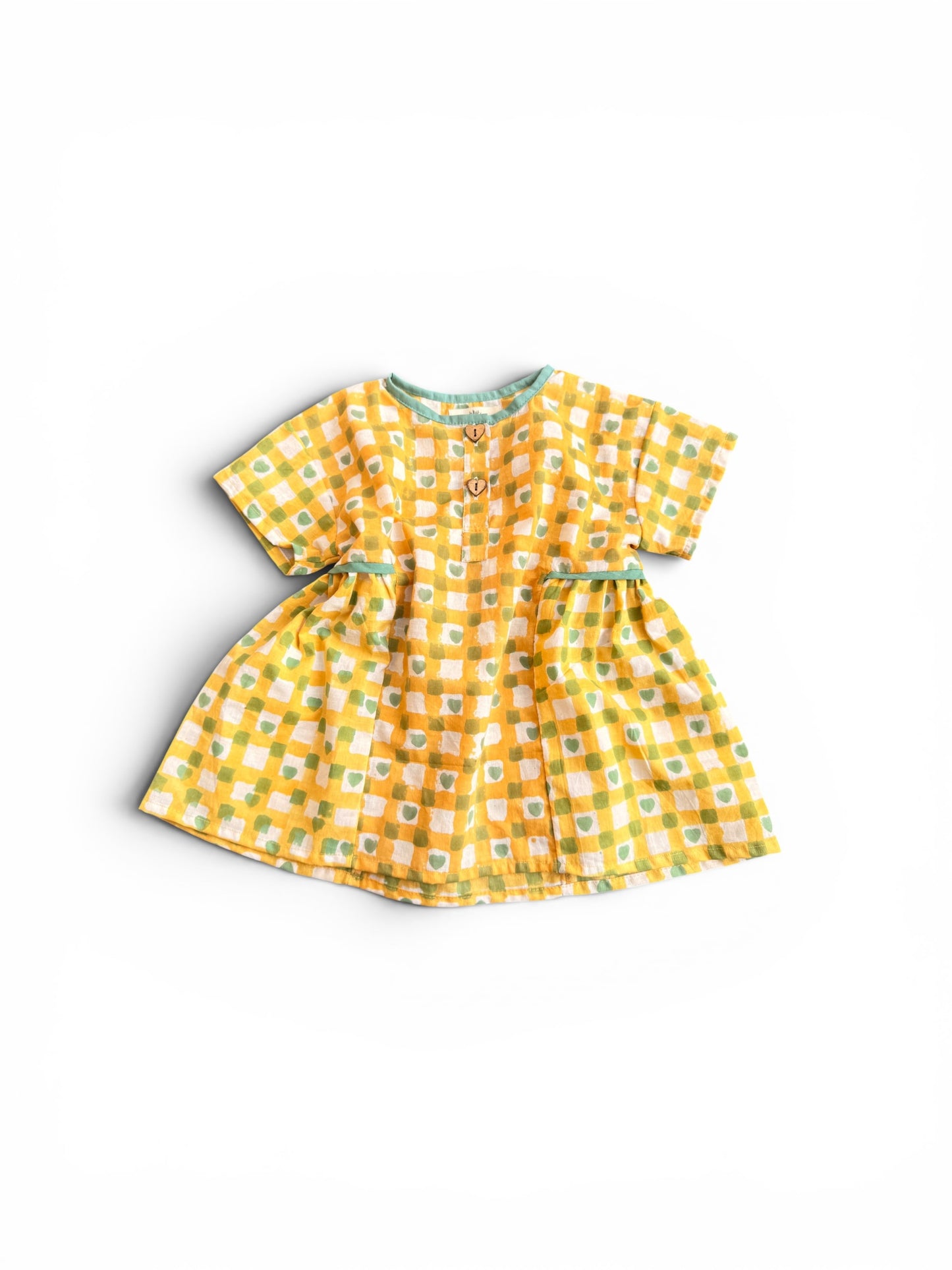Heart Checks Pullover Shirt Dress