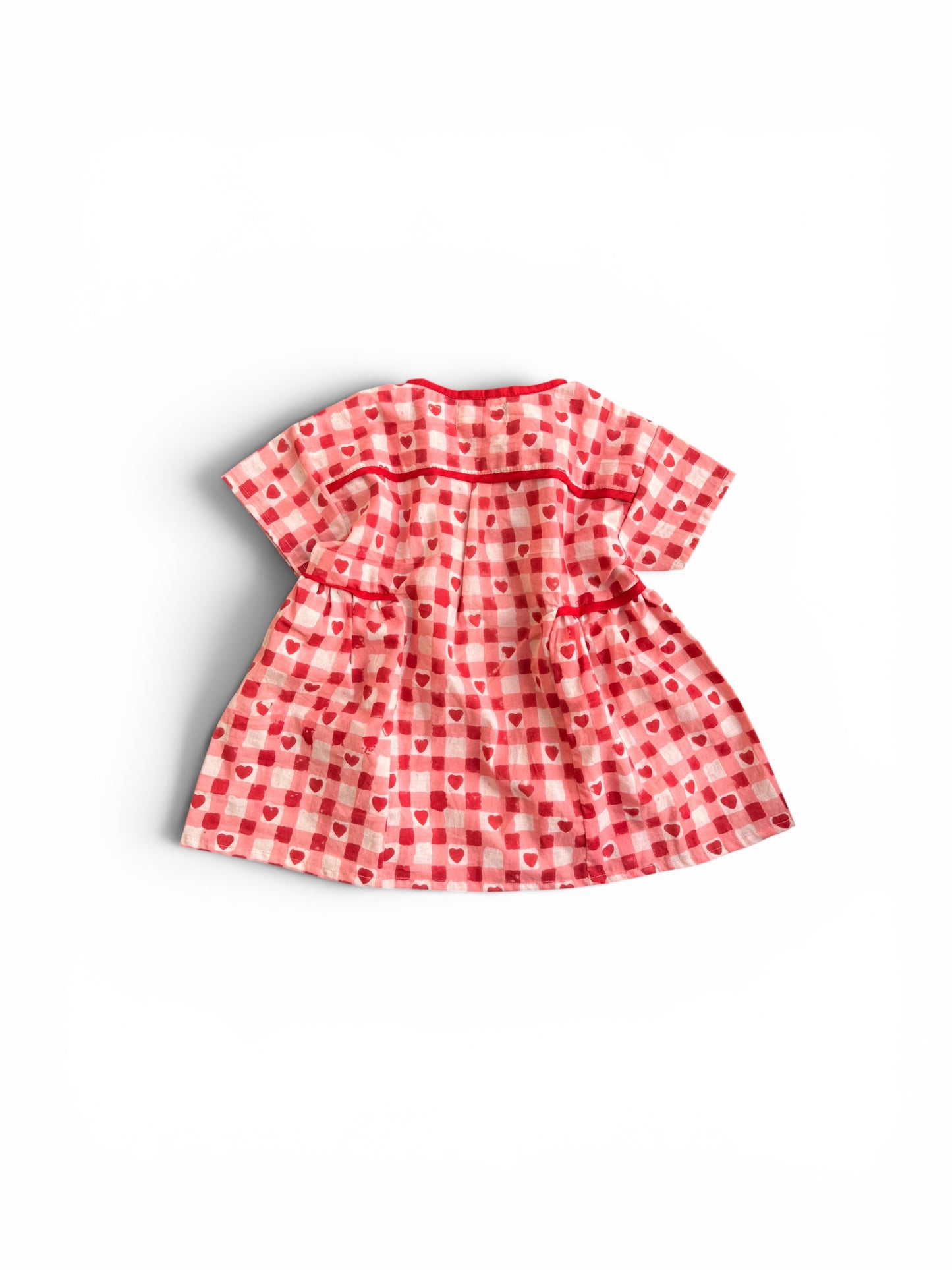 Heart Checks Pullover Shirt Dress